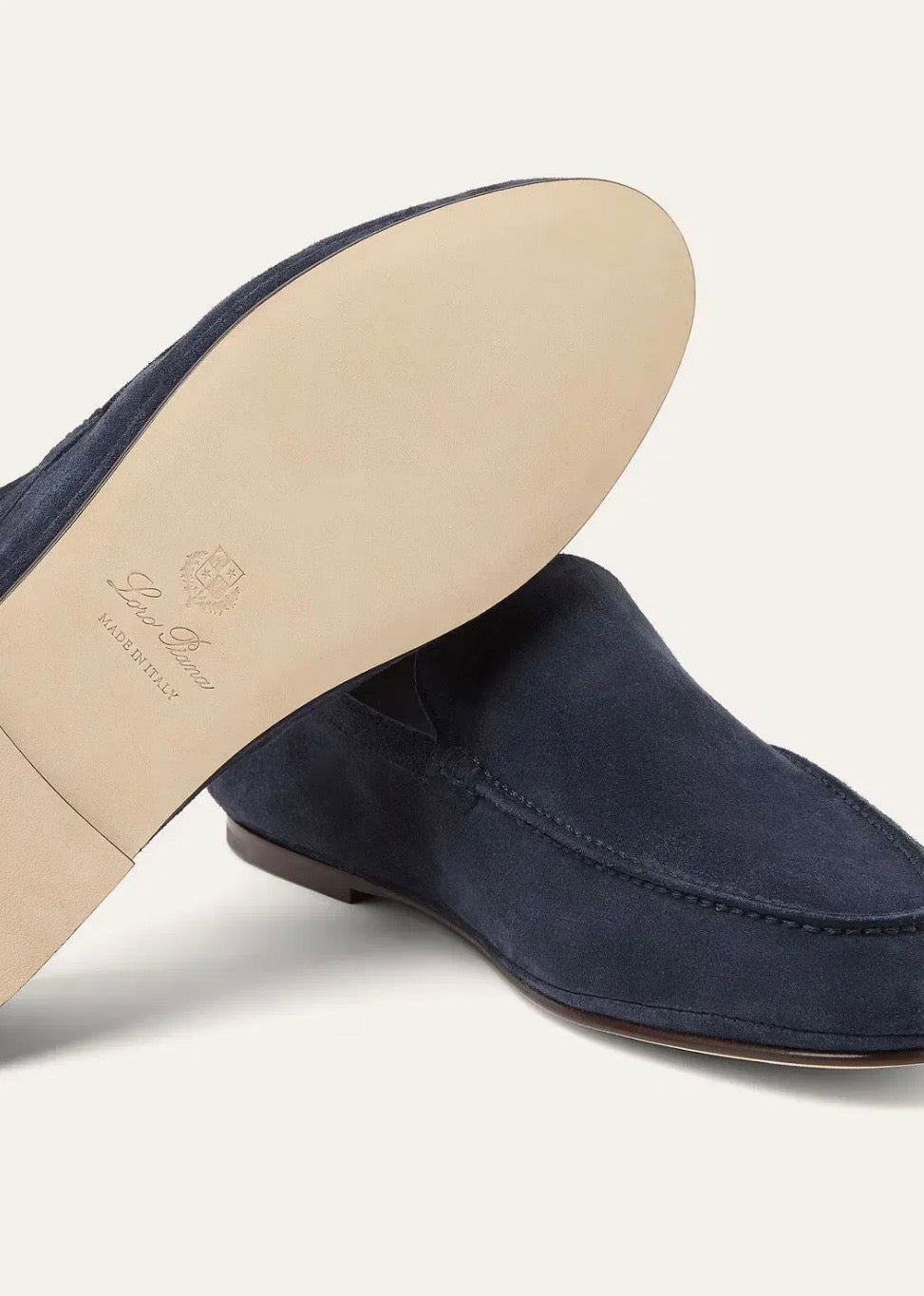 Navy Blue Loro Piana Summer walk Loafers
